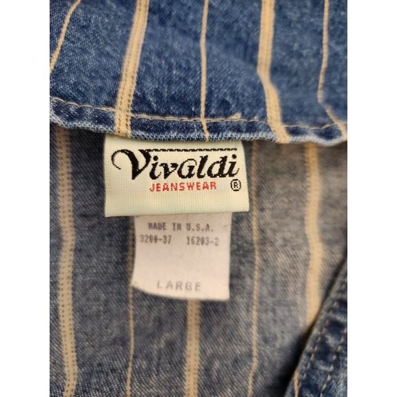 Vtg‎ Vivaldi Jeanswear Vest Womens Large Blue Denim Fall Appliqués USA Made EUC - Picture 5 of 6
